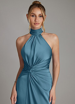 Azazie Gracelynn Bridesmaid Dresses Bermuda Sheath Pleated Stretch Satin Dress image3