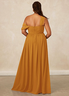 Christian Siriano Bridal for Azazie 1014 Brautjungfernkleider A-Linie Schulterfrei Chiffon Kleid Butterscotch image17