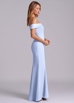 Azazie Luciana Robes de demoiselle d'honneur Robe Fourreau Convertible en Mousseline de soie Épaule décolletée Eis image6