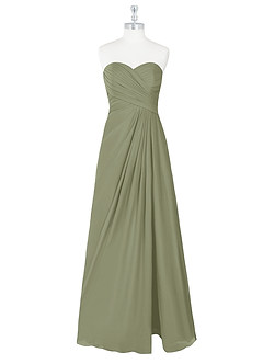 Azazie Arabella Allure Vestidos de damas de honor Vestido de Pistacho de Gasa de Corte en A Convertible con Escote de Corazón image8
