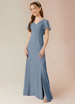 Azazie Induh Junior Twilight A-Line Ruched Chiffon Dress image1