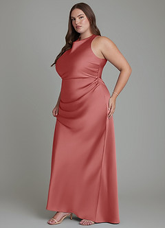 Azazie Evadne Robes à essayer chez vous Robe Fourreau en Satin extensible Plissé Noir image13