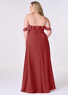Barbie ♥ Azazie Jurken voor bruidsmeisjes Converteerbaar Jurk van Chiffon met A-Lijn Off the Shoulder Roest image8
