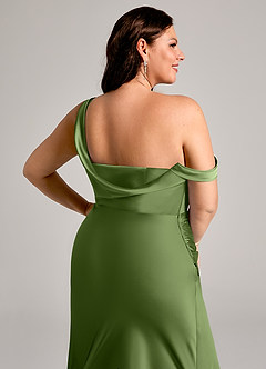 Azazie Madelyn Bridesmaid Dresses Juniper Mermaid One Shoulder Stretch Satin Convertible Dress image14