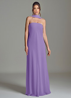 Azazie Ilana Brudepigekjoler En streg Stropløs Chiffon Gulv-længde Kjole image4