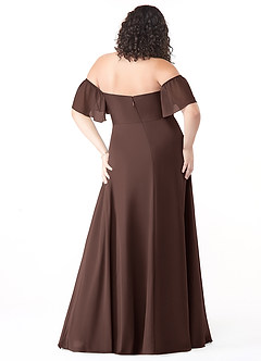 Azazie Sue Bridesmaid Dresses Ganache A-Line Off the Shoulder Chiffon Convertible Dress image8
