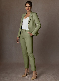 front Whitney Pistachio Structured Stretch Blazer
