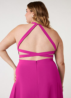 Azazie Clarice Jurken voor bruidsmeisjes Jurk van Chiffon met A-Lijn Houder Fuchsia image10