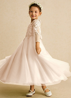 Azazie Precious Flower Girl Klänningar Klänning A-Linje i Tyll Spets image5
