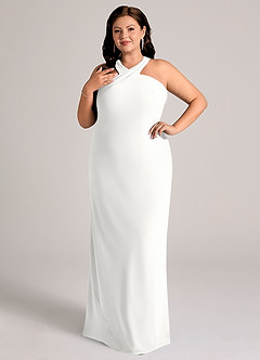 Azazie Doretta Bridesmaid Dresses White Mermaid Pleated Chiffon Dress image9