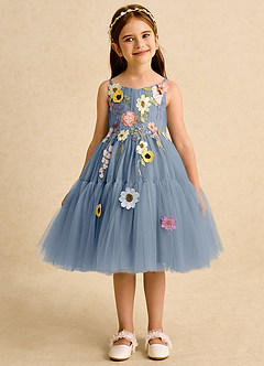 Azazie Osea Flower Girl Dresses Twilight Ball-Gown Pleated Tulle Dress image7