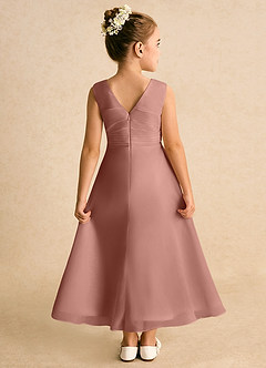 Azazie Edelweiss Flower Girl Dresses Cedar Rose A-Line Pleated Chiffon Dress image2