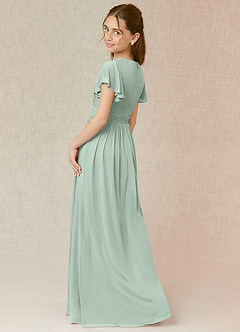 Azazie Mosley Junior Vestido Agave de Malha de Linha A com Ruched image2