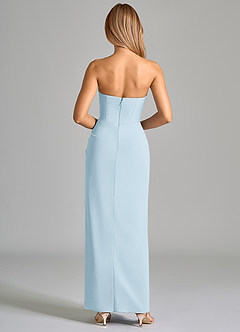 Azazie Anaïs Bridesmaid Dresses Sky Blue Sheath Strapless Chiffon Dress image2