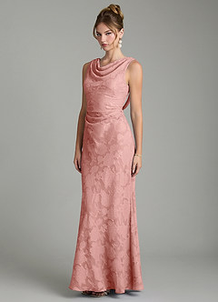 Azazie Kieryn Bridesmaid Dresses Rosette Mermaid Pleated Floral Burnout Dress image9