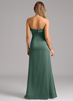 Azazie Aretha Bridesmaid Dresses Eucalyptus A-Line Strapless Stretch Satin Convertible Dress image7