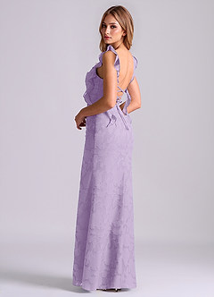 Azazie Jessamine Jurken voor bruidsmeisjes Jurk van Bloemen Burn-out met Zeemeermin Korset Lila image2