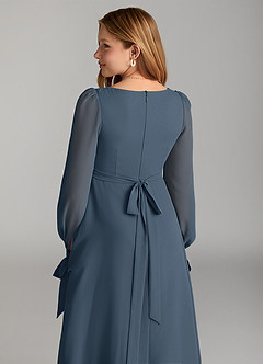 Azazie Leonia Junior Neptune A-Line with Pockets Chiffon Dress image6