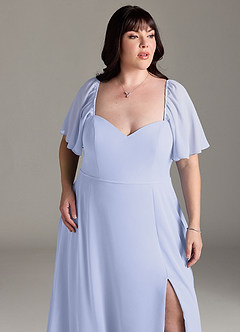 Azazie Chloe Brautjungfernkleider A-Linie Herzausschnitt Chiffon Kleid Lavendel image12