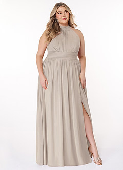 Azazie Iman Bridesmaid Dresses Frost A-Line A-Line Ruched Chiffon Dress image11