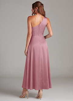 Azazie Brooke Abiti da Damigella Abito A-Line in Raso Elasticizzato Monospalla Vintage Malva image7