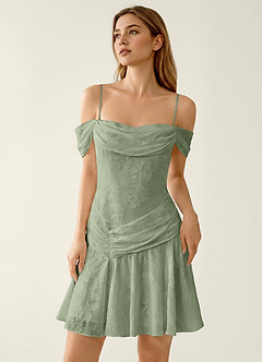 Delia Hellgrün Minikleid aus Spitze image1