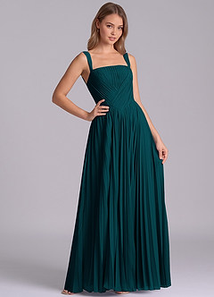 Azazie Mina Bridesmaid Dresses Pine A-Line Pleated Chiffon Dress image6