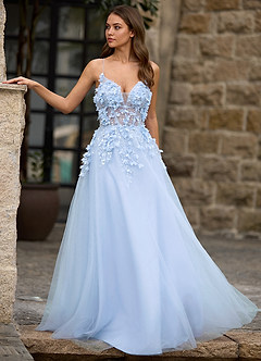 Seraphic Blue A-line Prom Dress image5