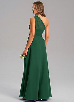 Azazie Phaedra Brautjungfernkleider A-Linie One-Shoulder Chiffon Kleid Dunkelgrün image7