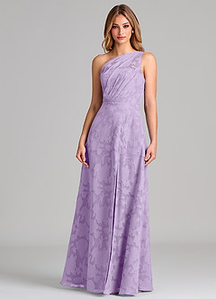 Azazie Phaedra Brautjungfernkleider A-Linie One-Shoulder Blumen-Burnout Kleid Flieder image5
