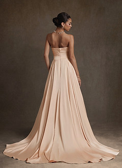 Azazie Alta Robes de mariée Robe Trapèze en Satin extensible Bustier Rose Perle image2