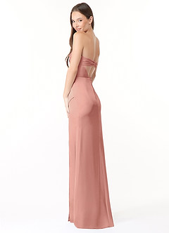 Azazie Leonis Bridesmaid Dresses Rosette Mermaid Pleated Stretch Satin Convertible Dress image13