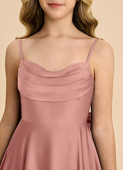 Azazie Bear Junior Rosette A-Line Sweetheart Neckline Stretch Satin Dress image8