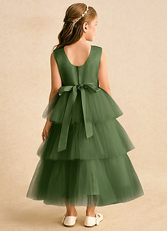 Azazie Marshmallow Sukienki dla dziewczynek sypiących kwiaty Suknia balowa Ukłon Tiul Długość kostki Sukienka image2