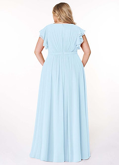 Azazie Daphne vestidos de dama de honor modestos Vestido de Corte En A Volantes Hasta el suelo Gasa image8