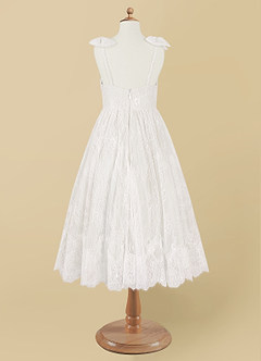Azazie Tilly Flower Girl Dresses Diamond White A-Line Lace Dress image7