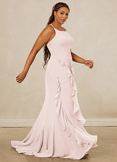 Christian Siriano Bridal for Azazie 1006 Brautjungfernkleider Meerjungfrau-Linie Gestreift Chiffon Kleid Blassrosa image13