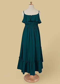 Azazie Karmen Flower Girl Dresses Pine A-Line Ruched Chiffon Dress image7