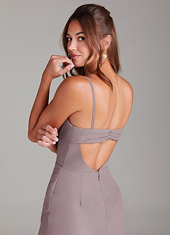 Azazie Leonis Bridesmaid Dresses Dusk Sheath Strapless Chiffon Convertible Dress image4