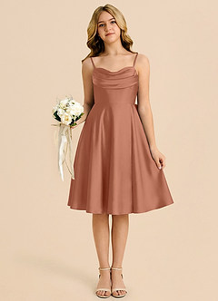 Azazie Bear Junior Bronzer A-Line Sweetheart Neckline Stretch Satin Dress image6