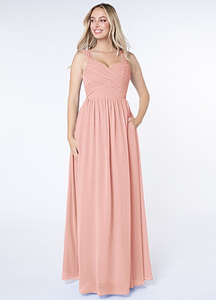 Azazie Raine Final Sale Matcha A-Line Sweetheart Ruched Chiffon Dress image1