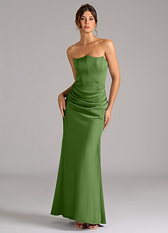 Azazie Debby Bridesmaid Dresses Basil Mermaid Strapless Stretch Satin Convertible Dress image1