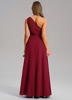 Azazie Phaedra Jurken voor bruidsmeisjes Jurk van Chiffon met A-Lijn One-Shoulder Bourgondië image10