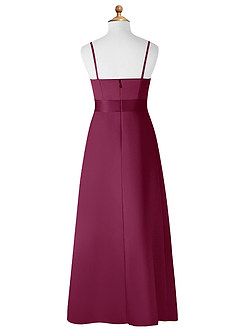 Azazie Anina Junior Mulberry A-Line Bow Matte Satin Dress image8