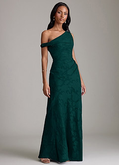 Azazie Emerson Brudepigekjoler Havfrue Off-Shoulder Blomsterudbrændthed Gulv-længde Kjole image4