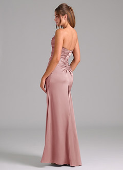 Azazie Lucille Bridesmaid Dresses Dusty Rose Mermaid Strapless Stretch Satin Convertible Dress image4