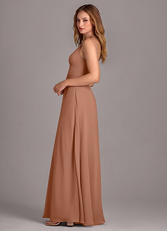 Azazie Amina Bridesmaid Dresses Bronzer A-Line Chiffon Dress image4