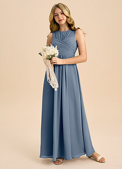 Azazie Skyla Junior A-Linie Plissee Chiffon Kleid Zwielichtviolett image5