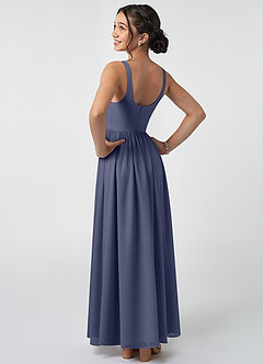Azazie Keyla Junior Stormy A-Line Pleated Chiffon Dress image4