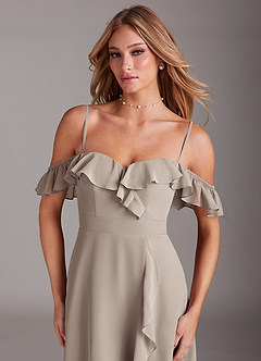 Azazie Lyra Bridesmaid Dresses Frost A-Line Chiffon Convertible Dress image2